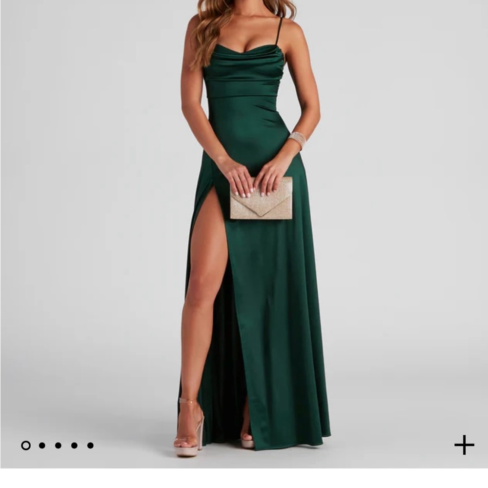 Windsor- Marissa Formal Satin Cowl Neck Dress